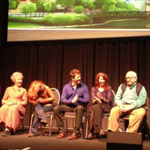 Talk back of Ive Got A Life In Kalamazoo at the Museum Of Broadcast Communications in Chicago Panel from left to right cast Gregory Jbara Marion Ross Vicki Lewis Patrick W Ziegler Teresa L Thome cocreator Ed Asner  Di