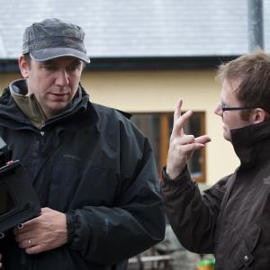 Diarmuid Goggins and DoP Russell Gleeson discuss a shot.