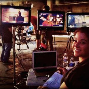 Sara Geralds script supervising a 3Camera feature film