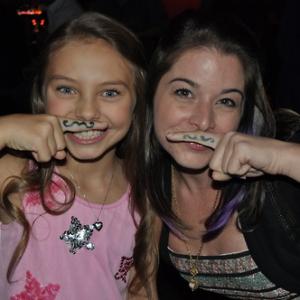 Script Supervisor Sara Geralds goofing around with Caitlin Carmichael at the Sweetheart wrap party