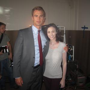 On set with Theo James for Golden Boy