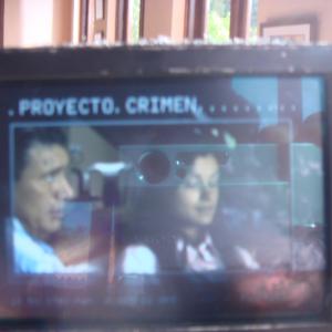 On set of film Project Crime Steven Bauer  Catalina Rodriguez