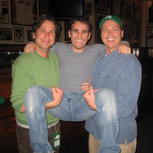Ben Giroux with Peter and Bobby Farrelly on set for Unhitched on FOX