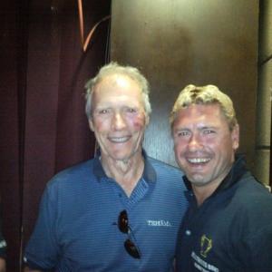 Clint Eastwood and John Smith at dinner with the 95 Springboks Rugby players