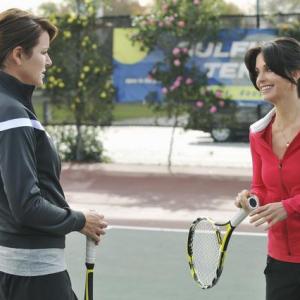 Still of Courteney Cox and Christa Miller in Cougar Town 2009