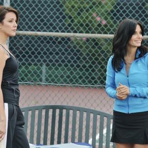 Still of Courteney Cox and Christa Miller in Cougar Town 2009