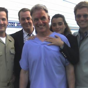 Alan Pietruszewski, Sean Murray, Mark Harmon, Cote de Pablo and Michael Weatherly on set NCIS, May 2, 2006.