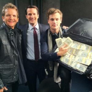 Sebastian Roche, Alan Pietruszewski and Matthew Gray Gubler on set CRIMINAL MINDS Feb 4, 2011.