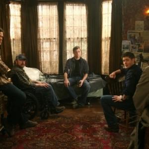 Still of Jensen Ackles Misha Collins Jared Padalecki and Jake Abel in Supernatural 2005