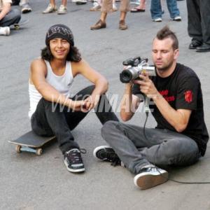 Kico And Skateboard Cinematographer for Wassup Rockers Danny Minnick Wassup Rockers Free-For-All Block Party Brooklyn, New York United States