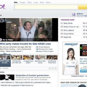 Sketchy on the home page of Yahoo!