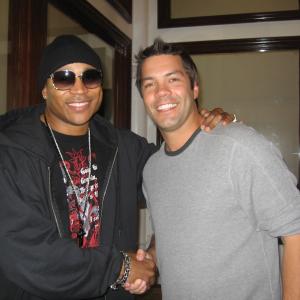 Mark Nilsson with LL Cool J during an appearance on the Mancow Show