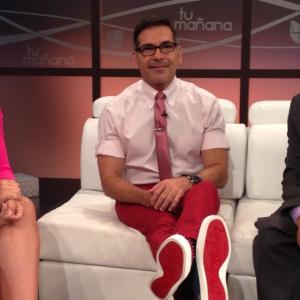 Showing off my cool Christian Louboutin kicks on the Tu Maana morning show on Univision
