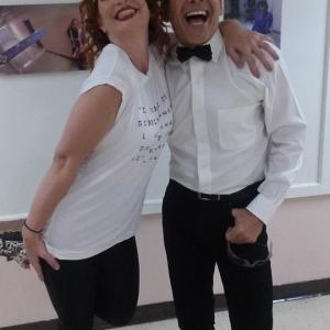 Actorcomedian Johnny Ray and Cristina Sesto Backstage before the opening number Esto Si Es Un Show 2015