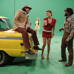 Michael Madsen, Kristina Klebe and Kevin Arbouet on the set of Desperate Endeavors
