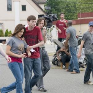 DJ Qualls Nikki Reed Kevin Arbouet on the set of Last Day of Summer