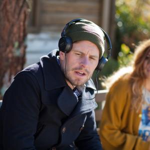 Andy Landen with Aly Michalka on the set of Sequoia National Park