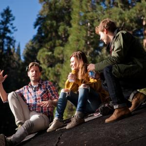 Still of Andy Landen, Aly Michalka and Dustin Milligan in Sequoia National Park.