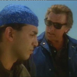 Navajo Slater (Ben Maccabee) with Dillin(Joe Estevez) in 'Broken Bars'.