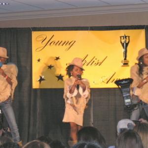 SG3 performs at the Young Artists Awards Nomination Party SG3 consists of CaShawn Christol and Carynn Sims female rappers Visit wwwSimsGirlscom