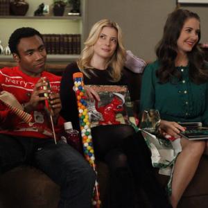 Still of Alison Brie Gillian Jacobs and Donald Glover in Community 2009
