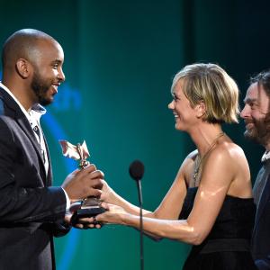 Zach Galifianakis, Kristen Wiig and Justin Simien at event of 30th Annual Film Independent Spirit Awards (2015)
