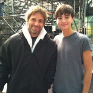 Robert with his director Zack Snyder on set of Man of Steel