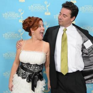 Cathie Filian and Steve Piacenza Backstage at the 35th Daytime Emmys