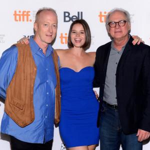 Actress Kether Donohue with director Barry Levinson and actor Frank Deal at The Bay world premiere at the Toronto International Film Festival.