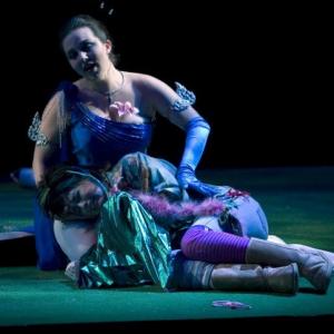Karenssa pictured on ground as Puck in Benjamin Brittens opera A Midsummer Nights Dream