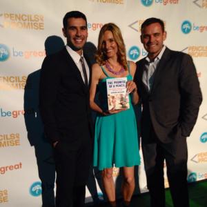 Adam Braun, Crystal Fambrini, and David Beebe at the Pencils of Promise fundraiser event in Los Angeles.