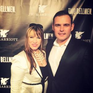 David Beebe and Amber J Lawson at the premiere of Two Bellmen at the JW Marriott LA Live.