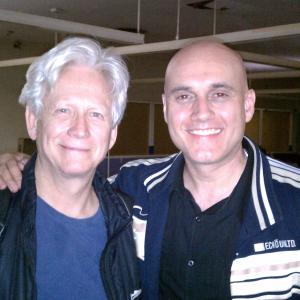 Patrick Barnitt with Bruce Davison on the set of Coffin June 11th 2010