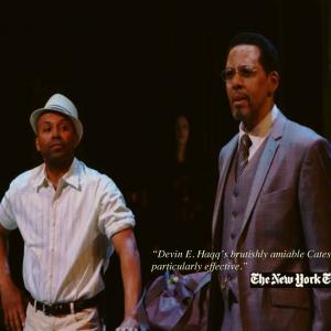 Devin E. Haqq and Peter Jay Fernandez in Richard III/Born with Teeth at the Pershing Square Signature Center (2013).