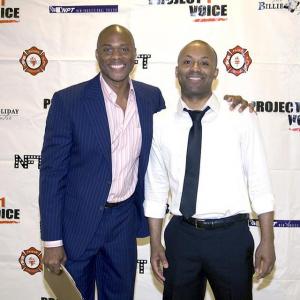 Erich McMillanMcCall and Devin E Haqq at the Project 1 Voice benefit staged reading of A SOLDIERS PLAY 2013