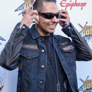 Doing Black Carpet interviews for SiriusXM at Revolver Golden Gods Awards Los Angeles CA April 2014
