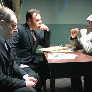 Reg Traviss discusses scene with Sean Chapman and Bernard Kay on set 2005