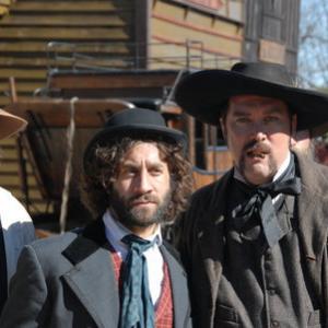 Behind the Scenes  Tommy Dipple as Bobcat Roberts Paul Proios as Jim Dandy and Fred Griffith as Whiskey Walters on the set of Ghost Town The Movie filmed in Maggie Valley North Carolina at Ghost Town in the Sky November 2006