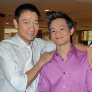 Andy Lau with Osric on the set of 