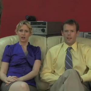 Erin Cronican as Pam in WTFU Pictured with Rich Fromm