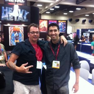 Jin Kelley and Kevin Eastman hanging out at the Heavy Metal booth at Comiccon 2014