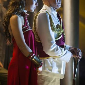 Still of Alan Dale and Roxanne McKee in Dominion (2014)