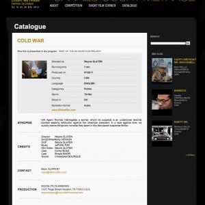 Screen grab of COLD WAR in the CANNES catalogue!