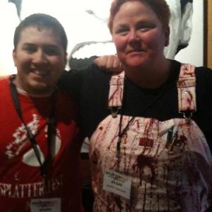 Wearing my special designer Splatterfest overalls (Scott Vernon/Liz Tee designers)the day Bruce Campbell was with us.