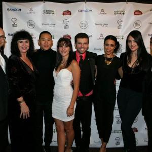 Director Michael Antonakos with cast at screening of Soldiers of Earth