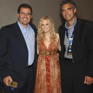 Peter Liguori Peter Chernin and Carrie Underwood at event of American Idol The Search for a Superstar 2002