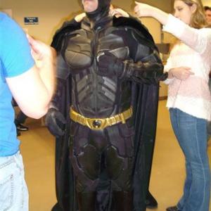 Tom in the batsuit on the set of Caped Crusader The Dark Hours