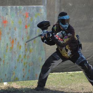 Thomas Mariano on the set of the reality show Behind The Mask Paintball Show being filmed in Tampa Fl