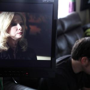 Matt Fore sets up a close-up of Lynn Lowry on the film 