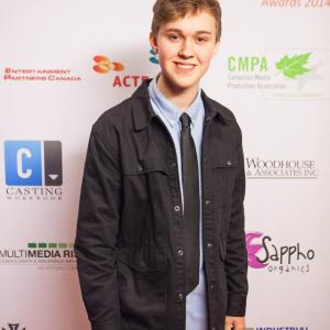 On the red carpet at the UBCP/ACTRA awards, Vancouver Playhouse, November 22, 2014
